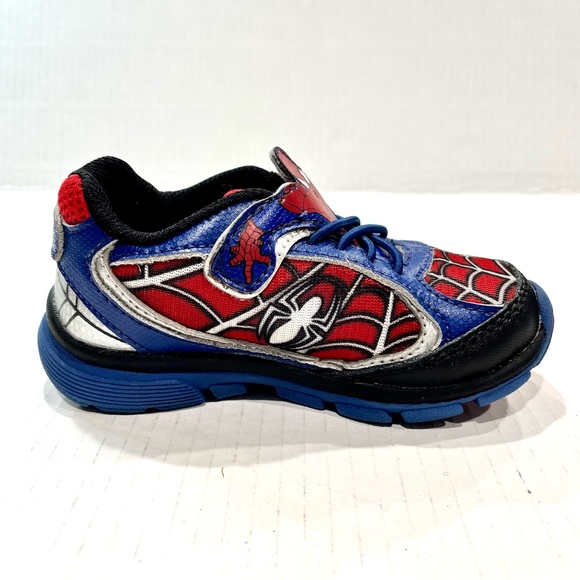 ❣️SALE❣️Stride Rite Marvel SpiderMan Kids Light Up Shoes Sneakers Size 7.5 - Picture 6 of 9